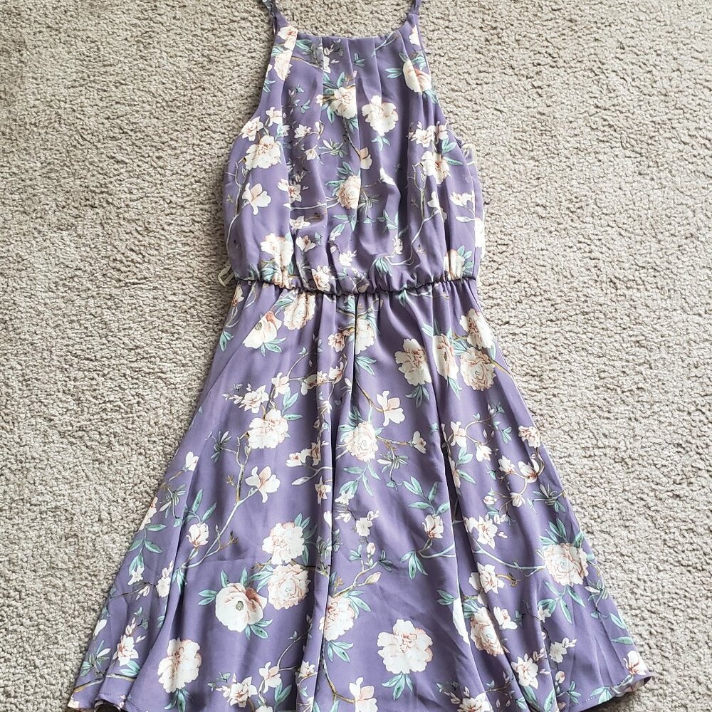 Purple floral dress